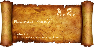 Madacsi René névjegykártya